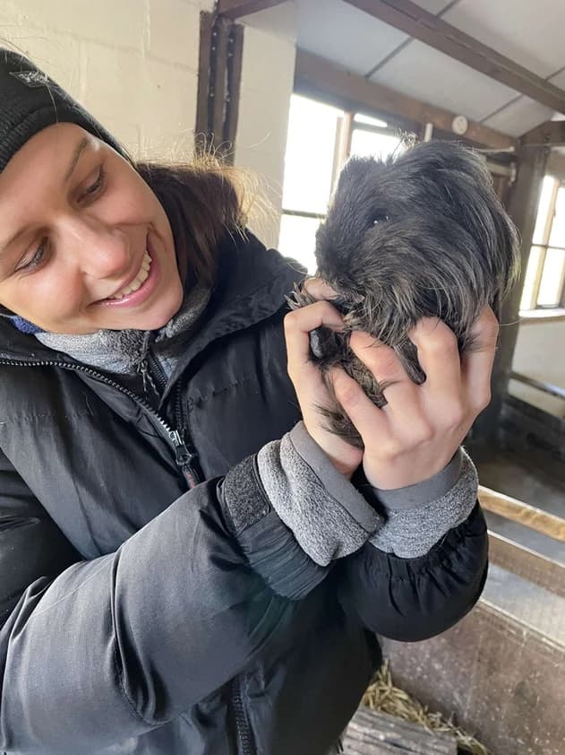 Maddie holding a guinea pig